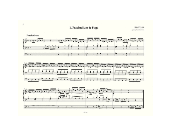 BWV 553, Bach complete organ works, volume VI
