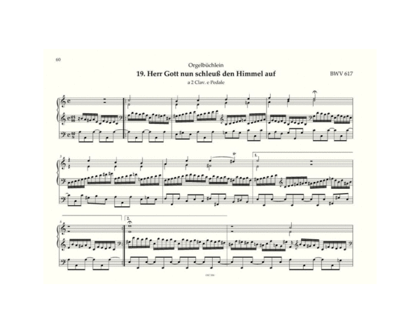 BWV 617, J.S. Bach, œuvre d'orgue, volume VI