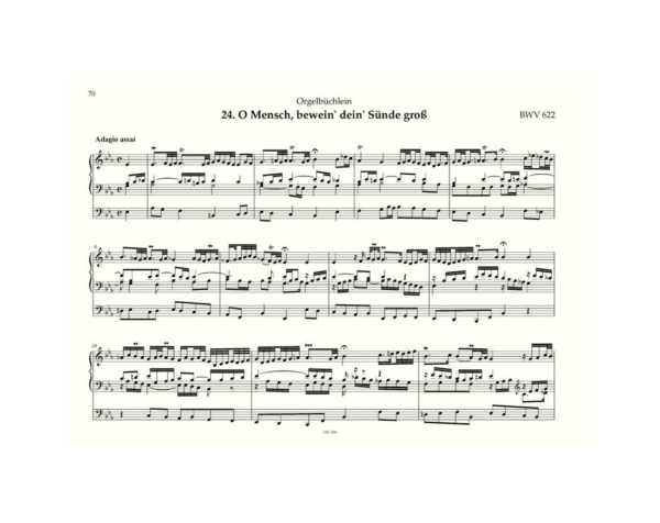 BWV 622, Bach complete organ works, volume VI