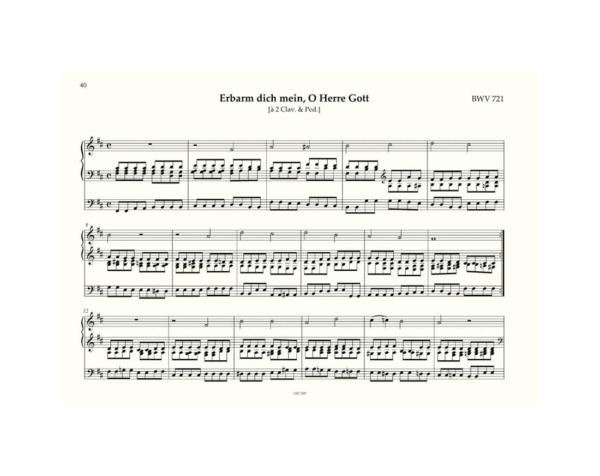 BWV 721, J.S. Bach, œuvre d'orgue, volume IX