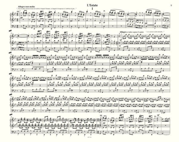Vivaldi Estate organ transcription by R. Vergnet - easy page turn