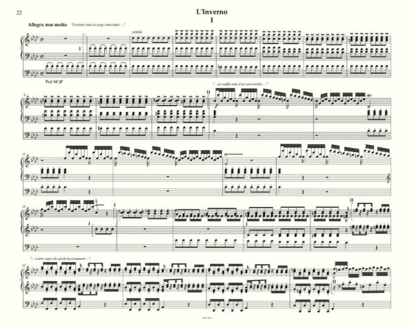 Vivaldi Inverno organ transcription by R. Vergnet - easy page turn