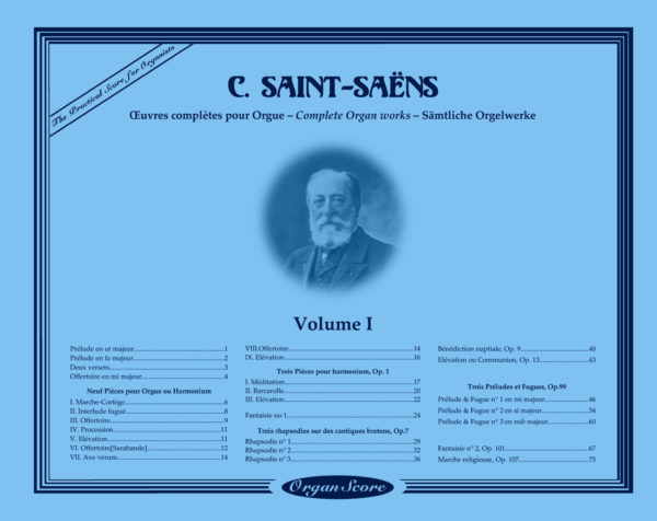 Saint-Saëns Œuvres Complètes pour Orgue Volume I, Couverture